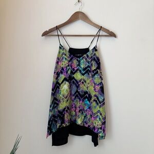 Alice & Trixie Chevron Print Silk Tank Top Cami XS